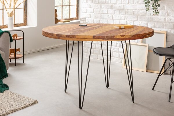Designový kulatý jídelní stůl Elegant 120 cm Sheesham