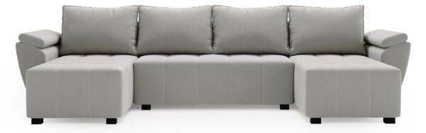 Rozkládací sedací souprava do U LIVARO 305x140 cm, světle šedá