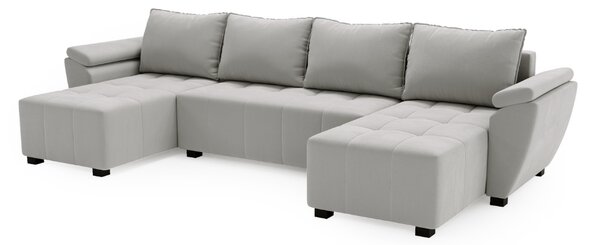Rozkládací sedací souprava do U LIVARO 305x140 cm, světle šedá