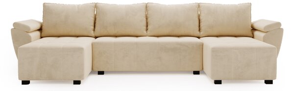 Rozkládací sedací souprava do U LIVARO 305x140 cm, krémová