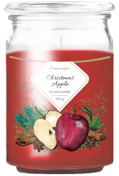 Emocio Sklo 93x142 mm se skleněným víčkem Christmas Apple vonná svíčka