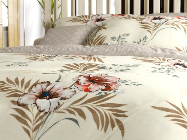Oboustranné povlečení DUO SENSE SANDORA krémové + povlak na polštářek 40x50 cm ZDARMA Rozměr povlečení: 70 x 90 cm | 140 x 200 cm
