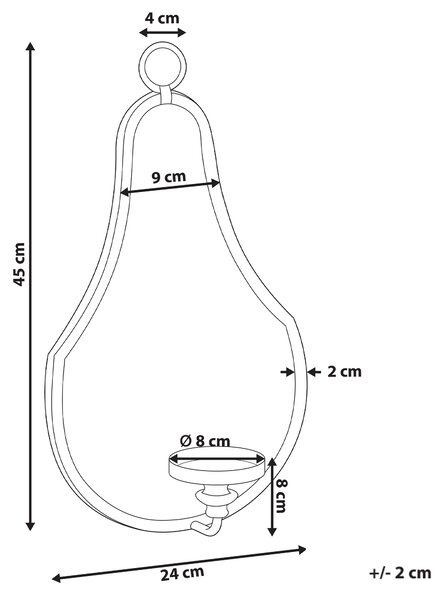 Nástěnný svícen BAZARNES Kov 45 cm Zlatá