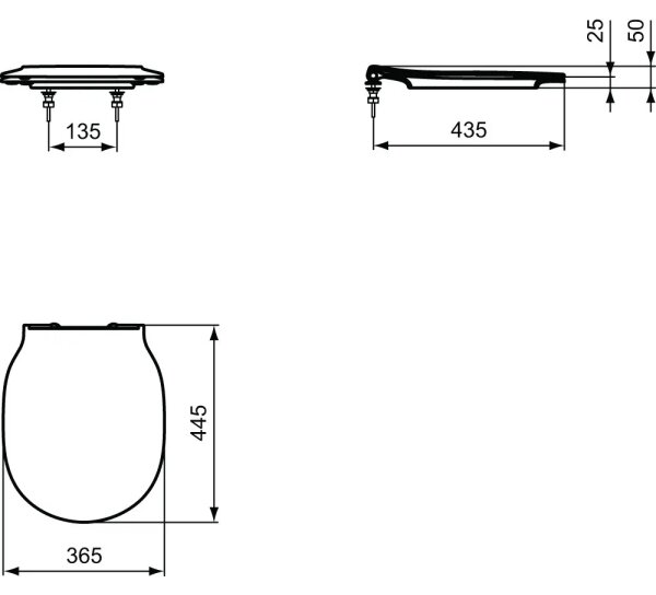 Ideal Standard E036601 - Záchodové prkénko SoftClose CONNECT AIR bílá