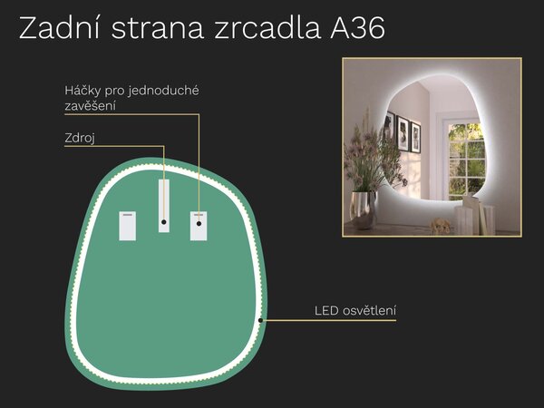 Organické LED zrcadlo s osvětlením A36
