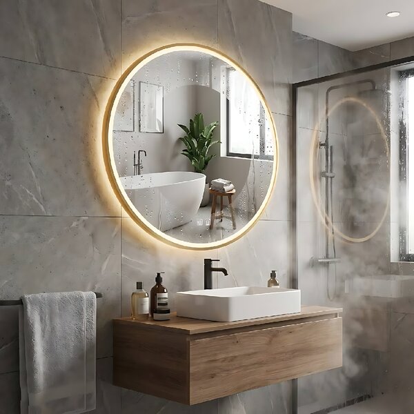 Rea Rea, Zrcadlo LED 70cm MMJ Gold, HOM-02502