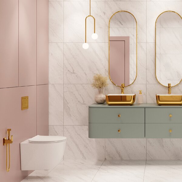 Invena Tinos, závěsná WC mísa Rimless 495x365x360 mm + SLIM toaletní sedátko s pomalým zavíráním, bílá lesklá, INV-CE-91-001-W