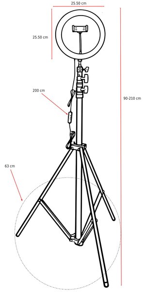 STOJACÍ LED LAMPA, 63/210 cm Globo - Online Only svítidla, Online Only