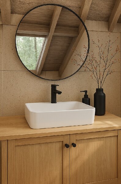 Erga Belle, umyvadlo na desku 480x370x130 mm, bílá lesklá, ERG-V03-YT-038-WH