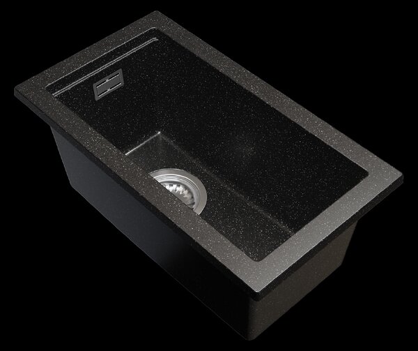 Gamma Decor 2850, 1-komorový granitový dřez 280x500x207 mm, černá skvrnitá, GMA-ZLE000161