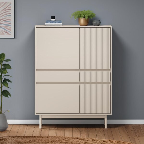 VYSOKÁ KOMODA, pinie, kašmírová, 102/136/42 cm Livetastic - Vysoké komody, Online Only
