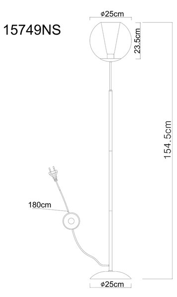 STOJACÍ LAMPA, 25/154,5 cm Globo - Online Only svítidla, Online Only