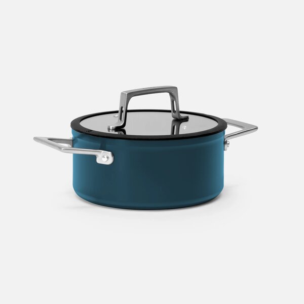 Fabini Hrnec Meda 4.0, ø 20 cm (2,4 l) - Nepřilnavý hrnec s keramickým povrchem s poklicí, modrý