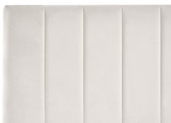 Postel s úložnými zásuvkami Umělý samet LONZAC 120 x 200 cm Krémově bílá