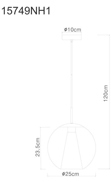 ZÁVĚSNÉ SVÍTIDLO, 25/120 cm Globo - Online Only svítidla, Online Only
