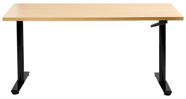Manuálně výškově nastavitelný pracovní stůl DESTINAS Černá/Světle hnědá 160 cm 72 cm