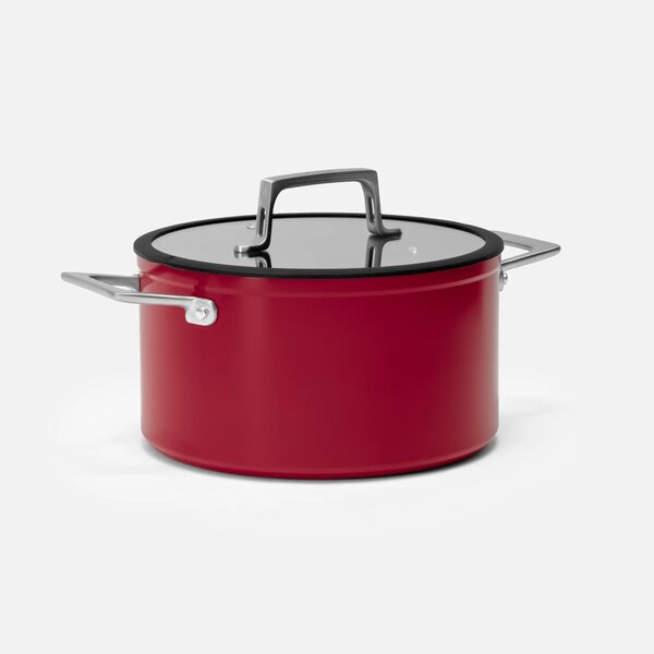 Fabini Hrnec Meda 4.0, ø 24 cm (5,5 l) - Nepřilnavý hrnec s keramickým povrchem s poklicí, vínový