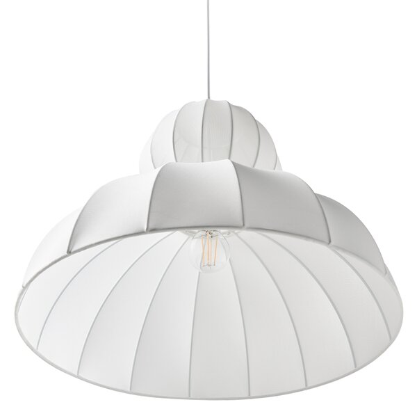 Závěsná lampa GOELETTE Umělé hedvábí Bílá