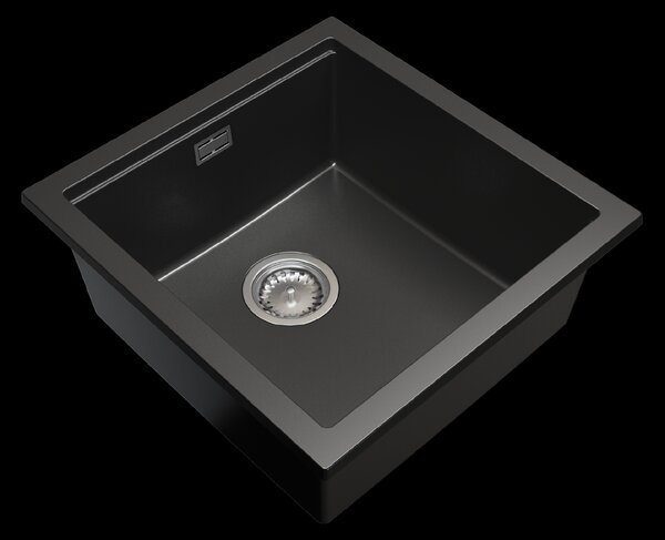 Gamma Decor 4850, 1-komorový granitový dřez 480x500x215 mm, černá, GMA-ZLE000156