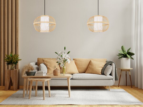 Toolight Natural, závěsné stropní svítidlo 1xE27 APP1631-1CP, přírodní hnědá, OSW-05104