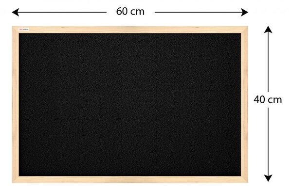 ALLboards NATURAL TKBLACK64D černá korková nástěnka 60 x 40 cm
