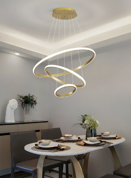 Toolight Toolight, závěsné svítidlo 100cm, 60W, 3000K, LHJ010-CP4, zlatá matná, OSW-50003