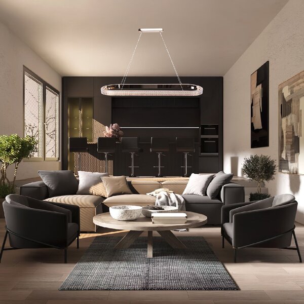 Toolight Toolight, LED závěsné svítidlo 90cm APP1751-CP, zlatá lesklá, OSW-06065