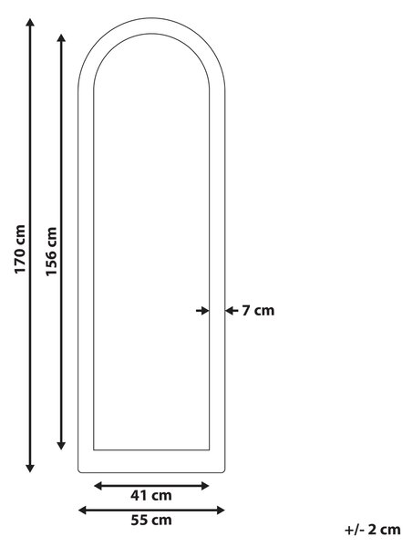 Zrcadlo COIGNY 55 cm 170 cm Borovicové dřevo Světle hnědá