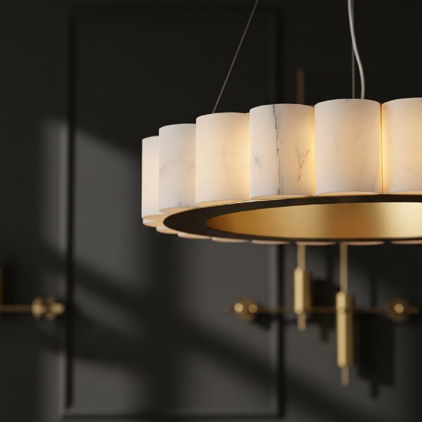 Toolight Toolight, LED stropní svítidlo 50cm, 27W, dálkové ovládání, APP1801-CP, zlatá matná-imitace kamene, OSW-05979