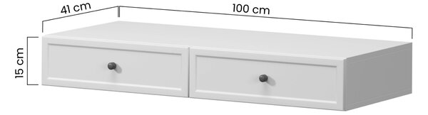 Závěsná konzole Lorini 100 cm se zásuvkami - kašmír / zlaté úchyty