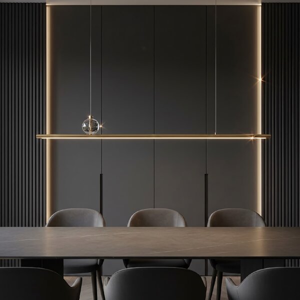 Toolight Toolight, LED stropní svítidlo 90cm, APP1778-CP, zlatá matná, OSW-04056