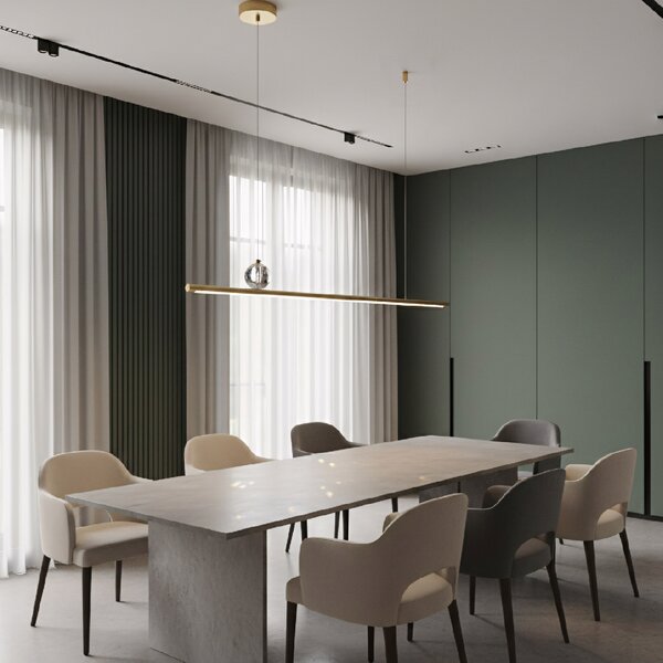 Toolight Toolight, LED stropní svítidlo 90cm, APP1778-CP, zlatá matná, OSW-04056