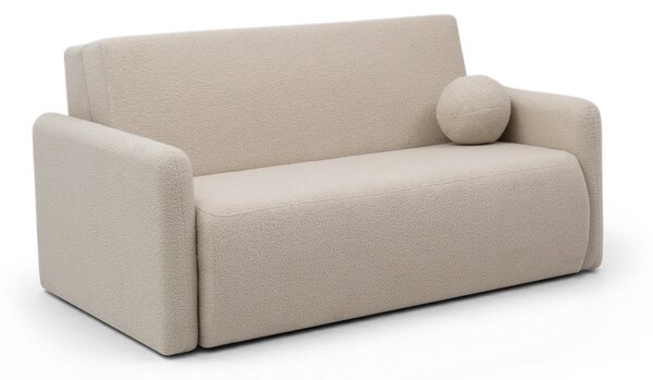 Rozkládací třímístná pohovka Nido 140 cm s úložným prostorem - světlý béžový boucle Quelle 03