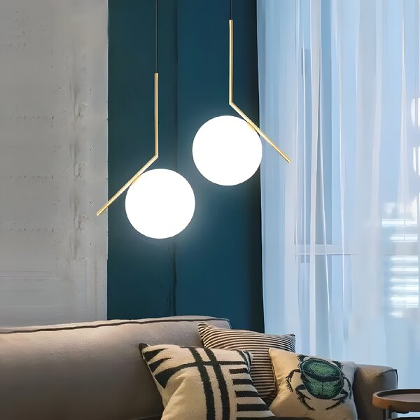 Toolight Toolight, stropní lampa skleněná koule z bílého zlata 1xE27, G106-1W, zlatá-bílá, OSW-09731