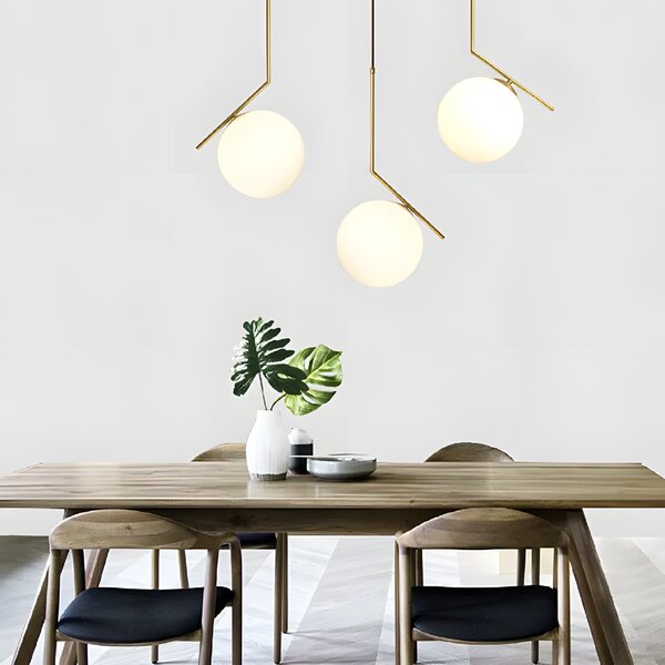 Toolight Toolight, stropní lampa skleněná koule z bílého zlata 1xE27, G106-1W, zlatá-bílá, OSW-09731