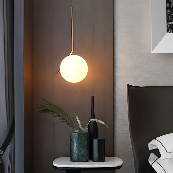 Toolight Toolight, stropní lampa skleněná koule z bílého zlata 1xE27, G106-1W, zlatá-bílá, OSW-09731