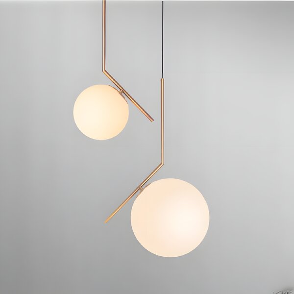 Toolight Toolight, stropní lampa skleněná koule z bílého zlata 1xE27, G106-1W, zlatá-bílá, OSW-09731