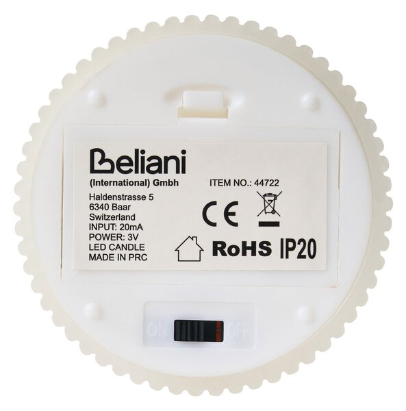 Sada 6 LED svíček NOISETTE 10/16 cm Krémově bílá