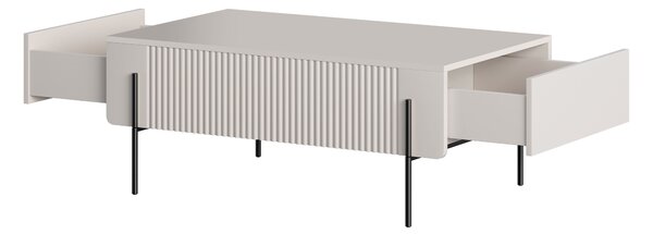 Konferenční stolek Malmi 100 cm s zásuvkami - kašmír / černé nohy
