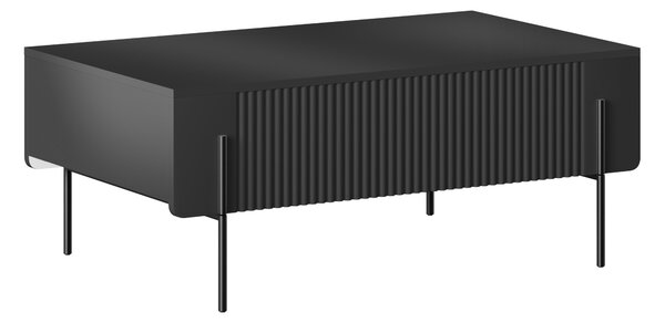 Černý konferenční stolek Malmi 100 cm s zásuvkami - matný / černé nohy