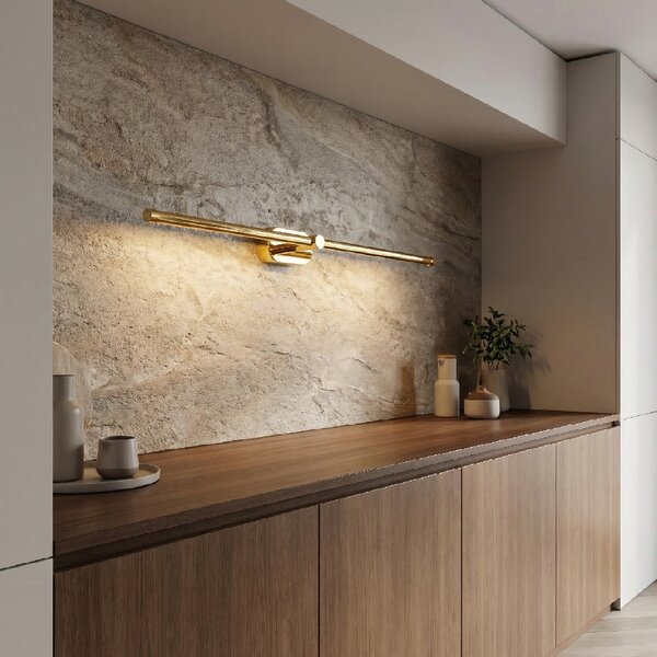 Toolight Toolight, LED nástěnné svítidlo 80cm, 13W, 4000K, 1000lm, APP1891-1W, zlatá lesklá, OSW-66046