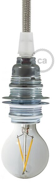 Creative cables Kovová objímka E14 s kroužky pro stínidlo v sadě Barva komponentu: Měď, Kabelová průchodka: Kuželová