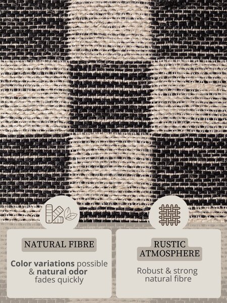 Hanse Home, Kusový koberec Handloom 106333 Rex White Black, 120x170, černobílá, chodba / předsíň
