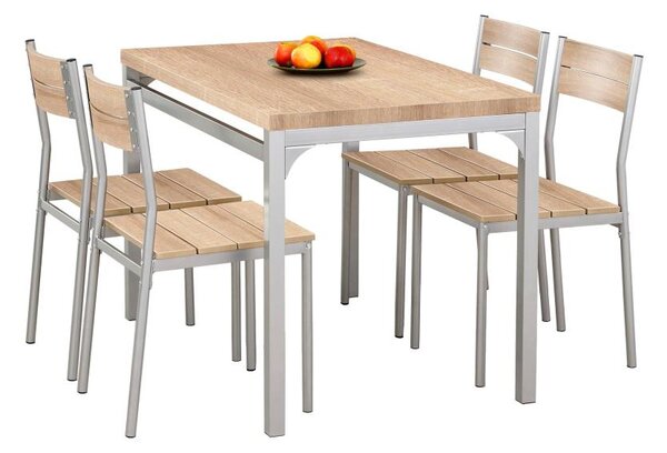 Jídelní set MALCOLM 110x70 cm kov/dub sonoma
