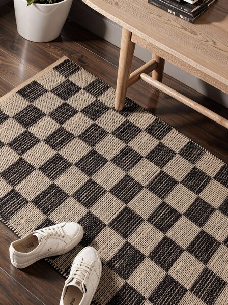 Hanse Home, Běhoun Handloom 106333 Rex White Black, 80x200, černobílá, chodba / předsíň