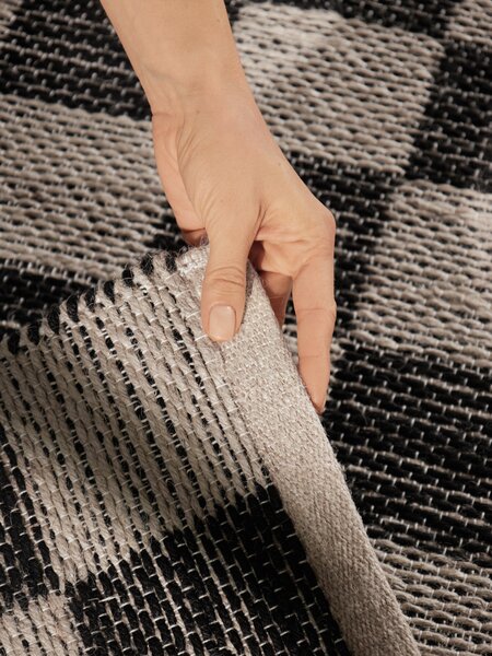 Hanse Home, Běhoun Handloom 106333 Rex White Black, 80x200, černobílá, chodba / předsíň