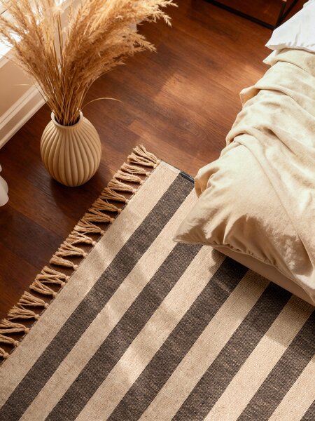 Hanse Home, Kusový koberec Handloom 106334 Playa White Black, 120x170, černobílá, chodba / předsíň