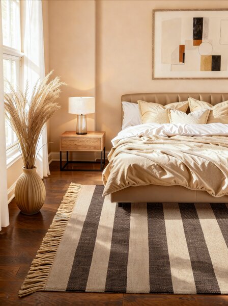 Hanse Home, Kusový koberec Handloom 106334 Playa White Black, 120x170, černobílá, chodba / předsíň