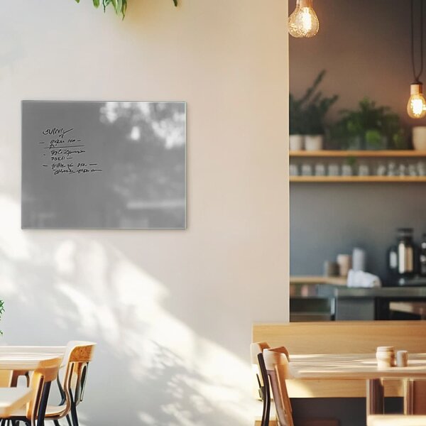 Šedá paynova skleněná magnetická tabule do restaurace Smatab® - 100 x 65 cm