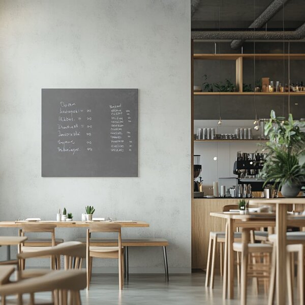 Šedá paynova skleněná magnetická tabule do restaurace Smatab® - 100 x 65 cm